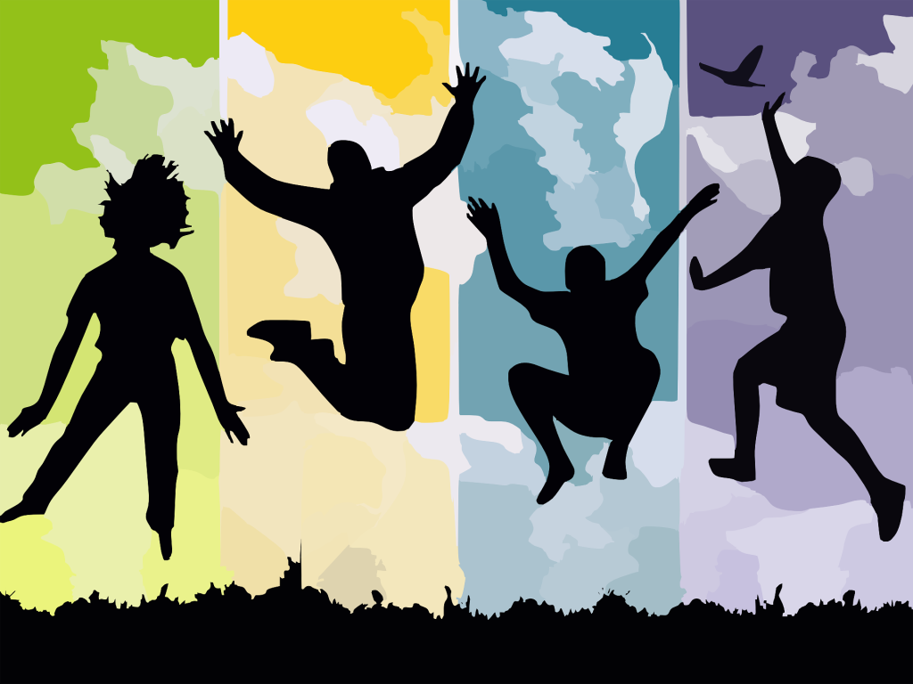 Tanz und Springen, Bild von clker-free-vector-images auf Pixabay